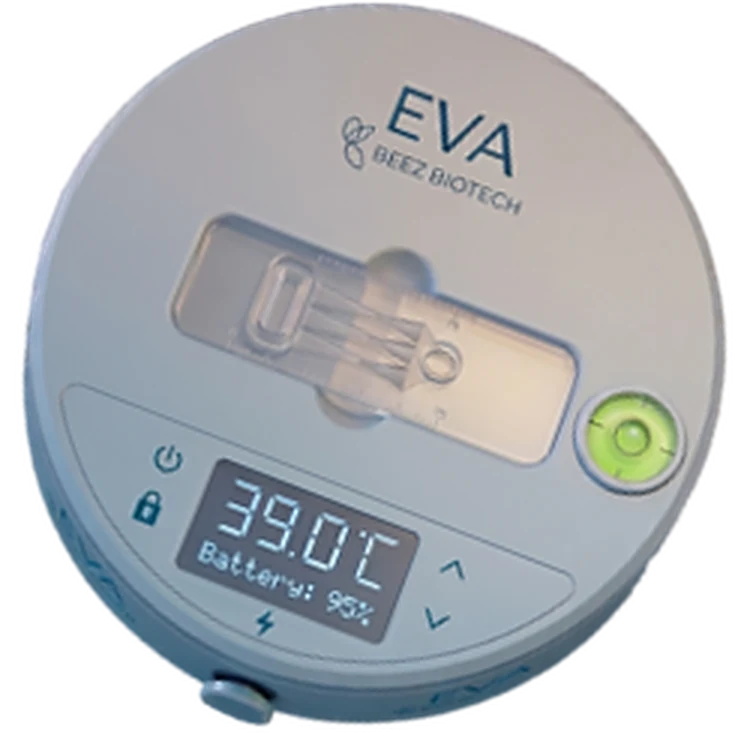 The EVA device: a disposable microfluidic chip and heating puck for biomimetic sperm selection